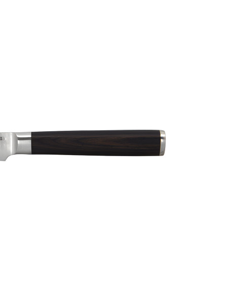 Hakami Sakura kjøkkenkniv, 9 cm, med hamret blad og brunt pakkawood-skaft