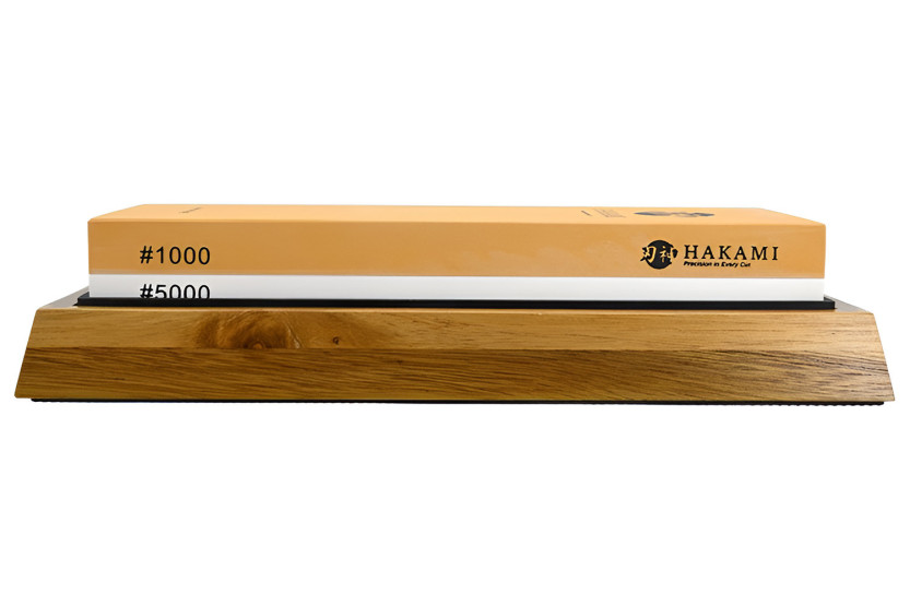 Pedra de afiar Hakami 1000/5000 com base e guia de afiação