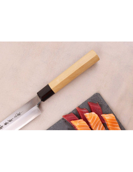 Håndlaget japansk yanagiba-kniv, 27 cm, Sakai Takayuki Honkasumi, for venstrehendte