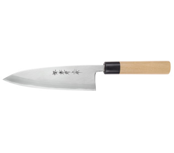 Handgefertigtes japanisches Deba-Messer (18 cm) von Sakai Takayuki Honkasumi für Linkshänder