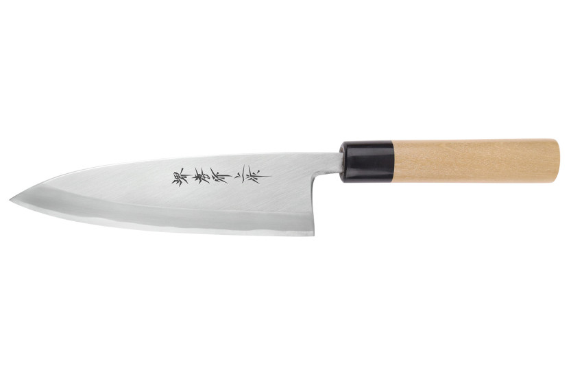 Håndlaget japansk Deba-kniv, 18 cm, Sakai Takayuki Honkasumi, for venstrehendte