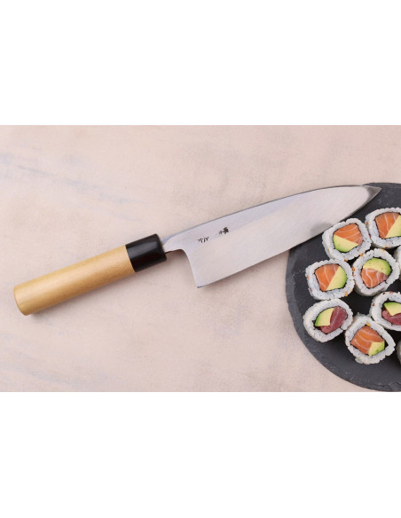 Sakai Takayuki Honkasumi -käsintehty japanilainen 18 cm:n deba-veitsi vasenkätisille