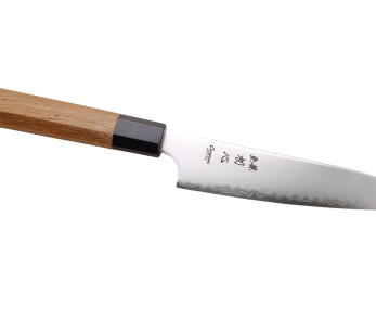 Håndlavet japansk Hatsukokoro Chromax-universalkniv, 14 cm, med teak-skaft 2