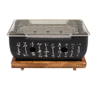 Churrasqueira de mesa Wusaki ao estilo japonês, 24 x 12,5 cm, a carvão vegetal