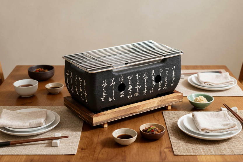 Wusaki bordgrill i japansk stil, 24 x 12,5 cm, til trækul