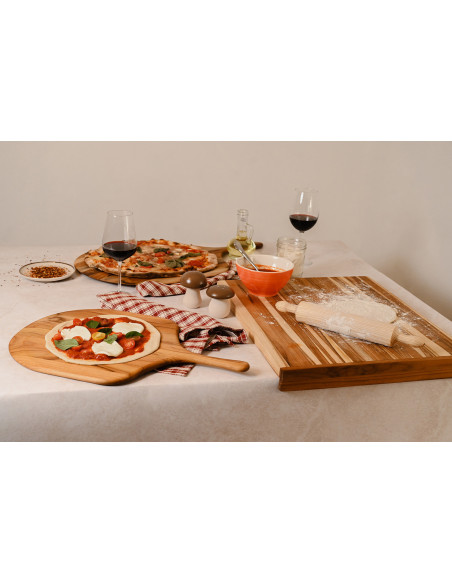 Planche de service pour pizza TeakHaus Canoe en teck 43x26x1,5cm