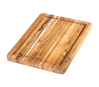 TeakHaus Scandi skjærebrett i teak med renne, 36 x 26 x 2,5 cm