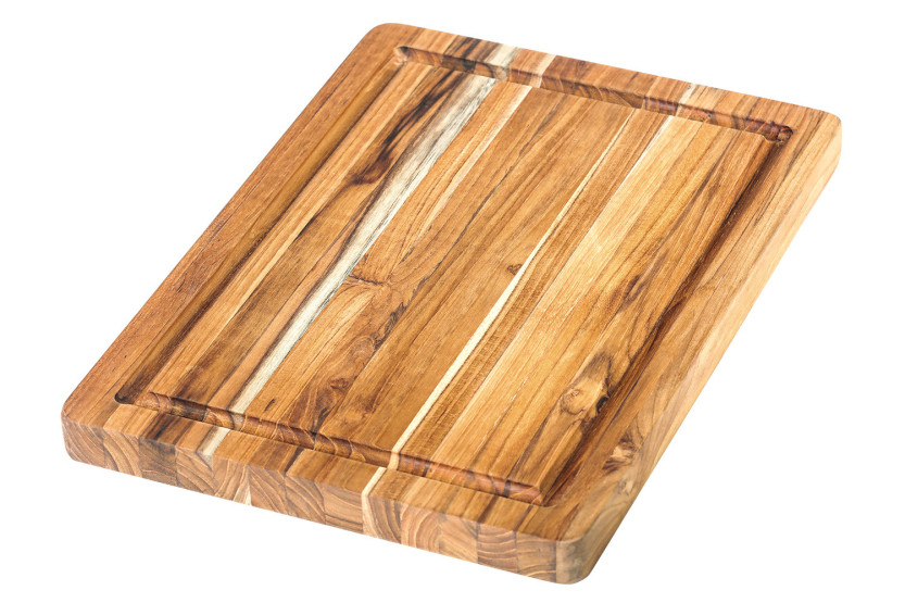 TeakHaus Scandi-skärbräda i teak med ränna, 36 x 26 x 2,5 cm