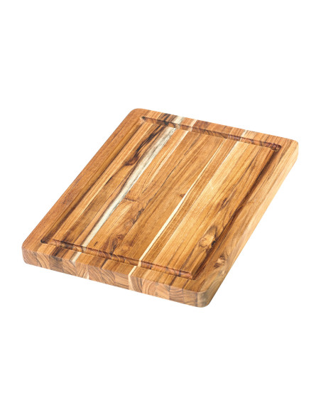 TeakHaus Scandi skjærebrett i teak med renne, 36 x 26 x 2,5 cm