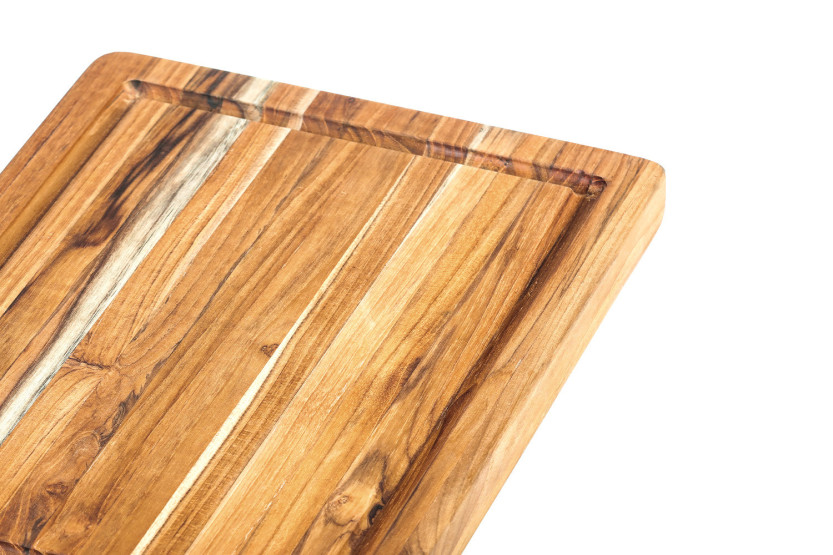 TeakHaus Scandi skjærebrett i teak med renne, 36 x 26 x 2,5 cm