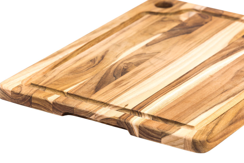 TeakHaus Marine skjærebrett i teak med renne, 46 x 36 x 2 cm