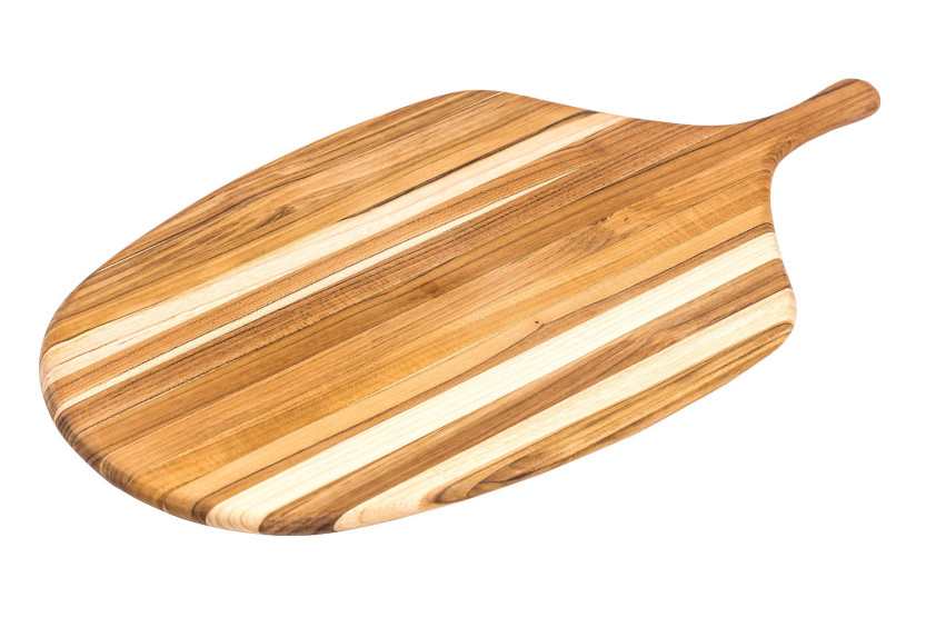 Bred serveringsbrett «TeakHaus Canoe» i teak, 54,5 x 28 x 1,3 cm
