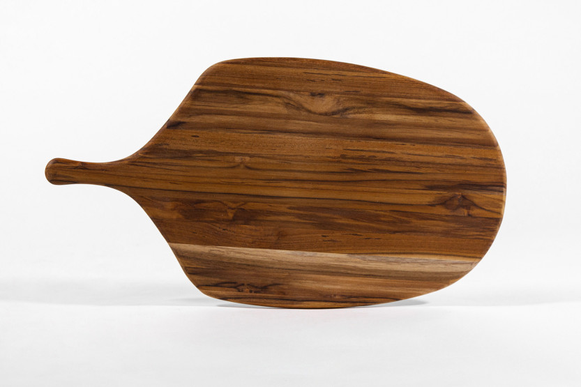 Bred serveringsbrett «TeakHaus Canoe» i teak, 54,5 x 28 x 1,3 cm