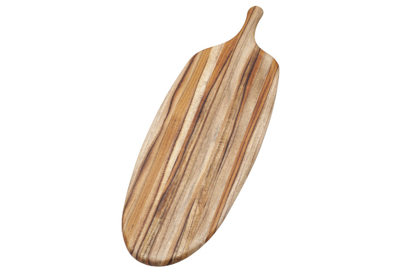 Bandeja de servicio alargada TeakHaus Canoe de teca, 67 x 21,5 x 1,3 cm