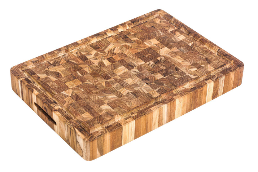 TeakHaus -Küchenhobelblock aus Teakholz mit Rinne, 52 x 36 x 6,4 cm
