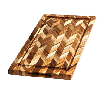 TeakHaus Herring skærebræt i teak med afløbsrille, 46 x 36 x 2,5 cm