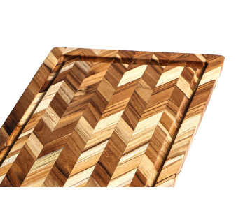 Tabla de cortar TeakHaus Herring de teca con canaleta, 46 x 36 x 2,5 cm 2