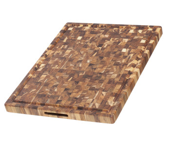 TeakHaus-snijplank van teakhout met afvoergroef, 61 x 45 x 3,8 cm