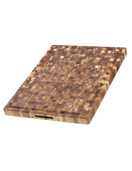 Tabla de cortar de teca TeakHaus con ranura de drenaje, 61 x 45 x 3,8 cm