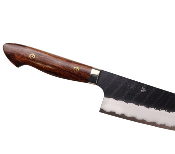 Faca santoku japonesa artesanal de 17 cm da Nigara Hamono, modelo Black Tsuchime SG2, com cabo de madeira de ferro 2