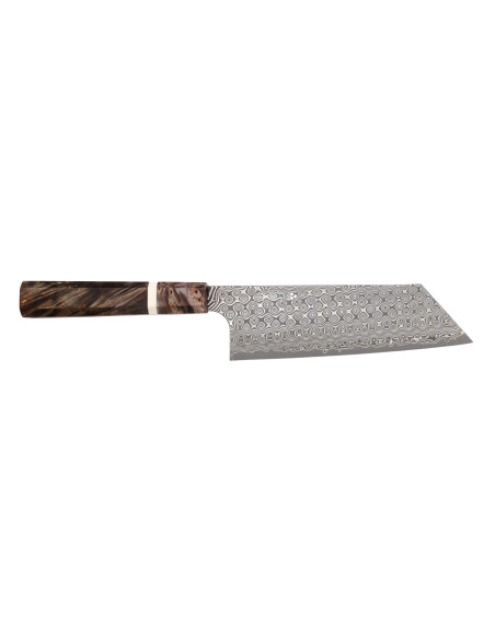 Handgemaakt Japans nakiri-kiritsuke-mes van 17 cm, Nigara Hamono Anmon Damascus SG2