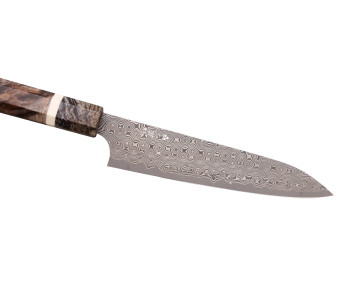 Faca universal japonesa artesanal de 14 cm da marca Nigara Hamono Anmon Damascus SG2 2