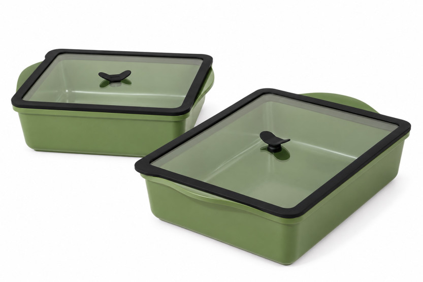 Tapa de conservación Cookut para fuente de horno ajustable, de cristal y silicona