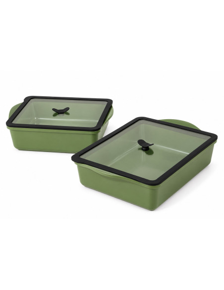 Tapa de conservación Cookut para fuente de horno ajustable, de cristal y silicona