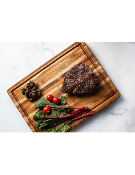 TeakHaus Tradition Teak Cutting Board with Drainage Groove, 51x38x3.8 cm