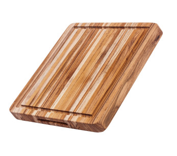 Tabla de cortar TeakHaus Tradition de teca con canaleta, 41 x 31 x 3,8 cm