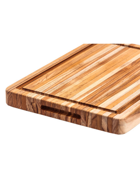 TeakHaus Tradition skærebræt i teaktræ med dræningsrille, 41 x 31 x 3,8 cm