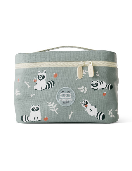 Monbento Frosty Green Raccoon 5L Insulated Lunch Bag for Kids