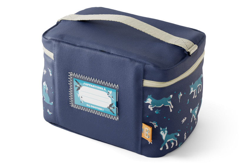 Bolsa térmica para la comida infantil Monbento Frosty, lobo azul, 5 l