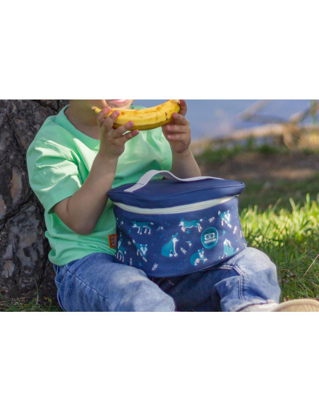Monbento Frosty Blue Wolf 5L Insulated Lunch Bag for Kids