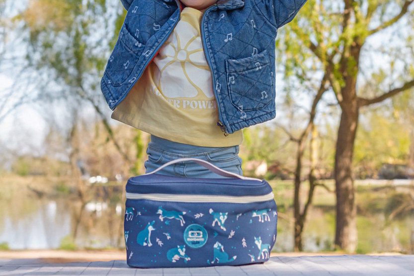 Monbento Frosty Blue Wolf 5L Insulated Lunch Bag for Kids