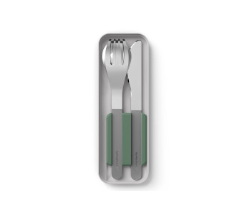 Monbento Slim Box groene reisbestekset