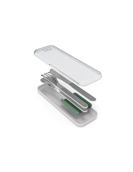 Monbento Slim Box Green Travel Cutlery Set