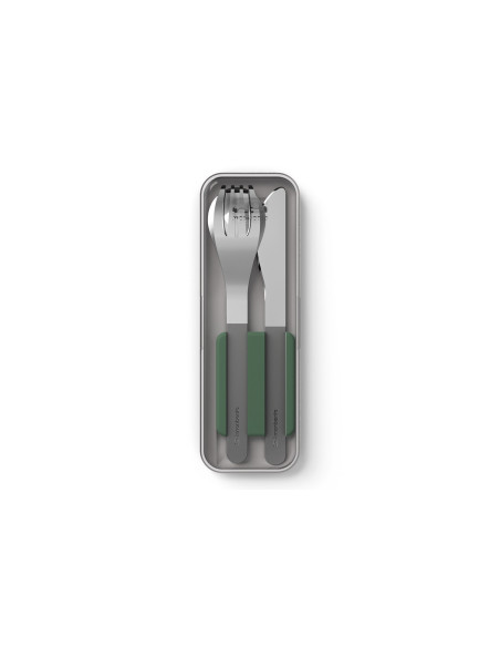 Monbento Slim Box Green Travel Cutlery Set
