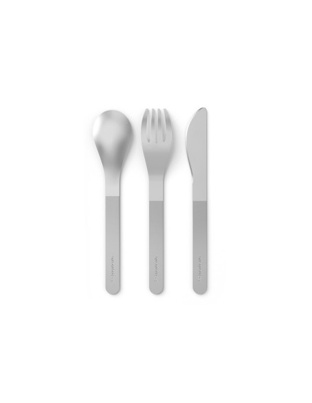 Set di posate da viaggio Monbento Slim Nest nero con custodia
