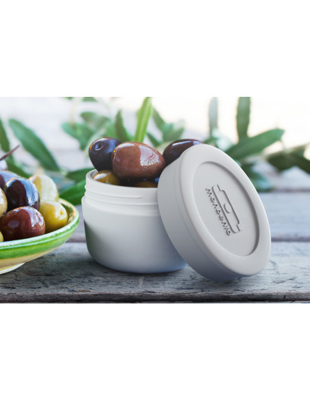 Monbento MB Temple L Sauce Container, Large Size, Cotton Gray