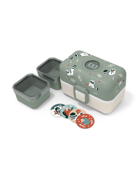 Monbento Tresor Green Raccoon Kids' Lunch Box