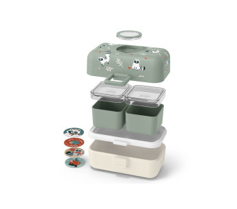 Lancheira infantil Monbento Tresor com ratão verde 2