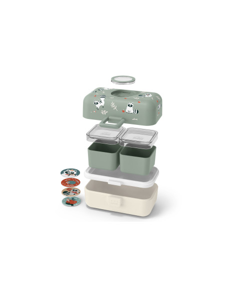 Lancheira infantil Monbento Tresor com ratão verde