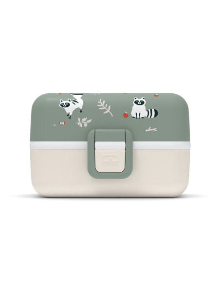 Fiambrera infantil Monbento Tresor con mapache verde