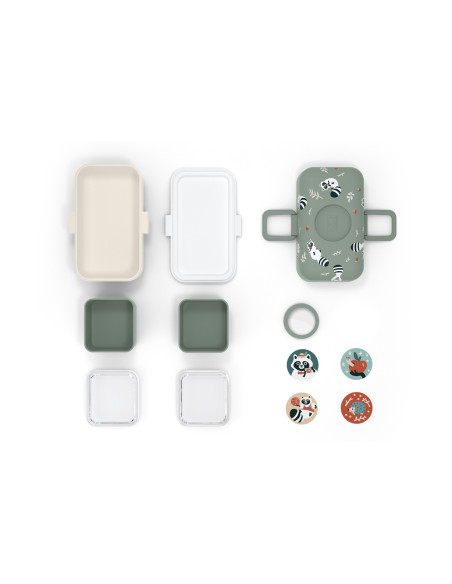 Lancheira infantil Monbento Tresor com ratão verde
