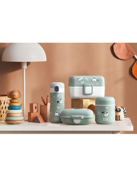 Fiambrera infantil Monbento Tresor con mapache verde