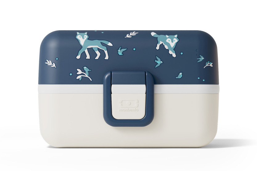 Monbento Tresor blauwe wolf-lunchbox voor kinderen