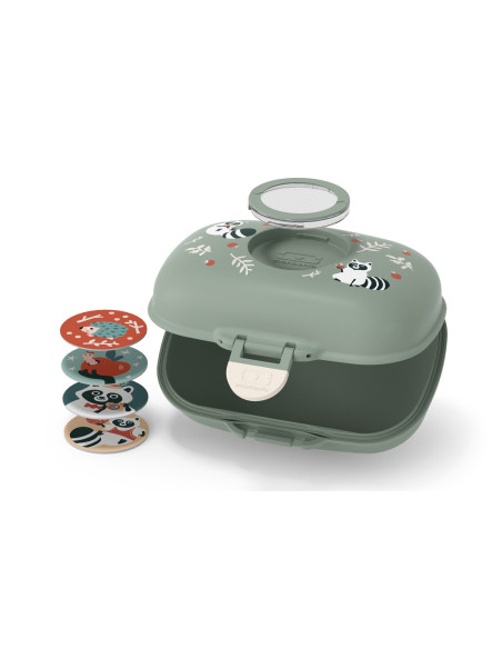 Monbento Gram-mellanmålsbox – grön tvättbjörn