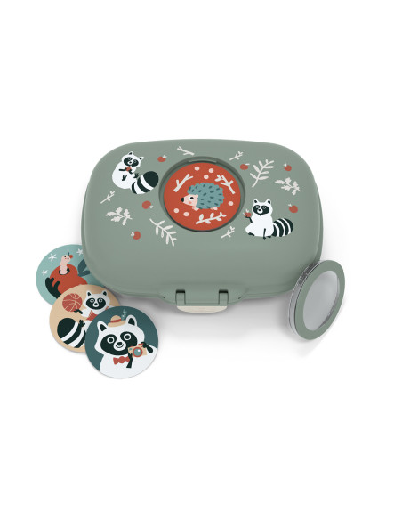 Monbento Gram Green Raccoon Snack Box