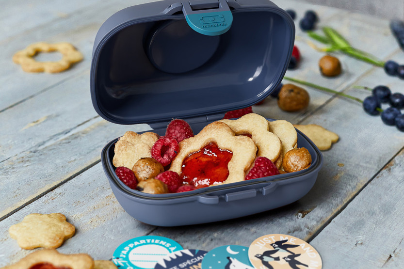 Monbento Gram-lunchbox met blauwe wolf
